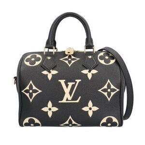 Louis Vuitton Speedy Bandouliere Bicolor Monogram Empreinte Shoulder Bag Black